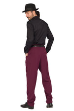 Load image into Gallery viewer, Burgundy Men&#39;s Tango Pants With Three Pleats