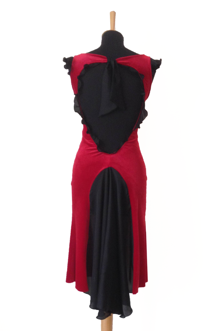 Red Velvet Tango Dress with Open Back | Milonga Clothes – conDiva