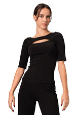 Load image into Gallery viewer, Front Cutout Top With Elbow Sleeves