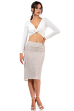 Load image into Gallery viewer, Glittered Off-White Fishtail Tango Skirt