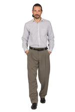 Load image into Gallery viewer, Grey Striped Tango Pants With Four Pleats 