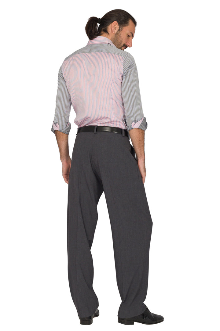 Grey Tango Pants With Four Pleats