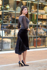 Load image into Gallery viewer, Velvet Tango Skirt with Ruffles