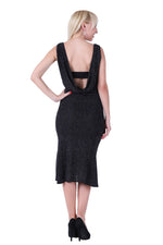 Load image into Gallery viewer, Black Dance Dress with Draped Back