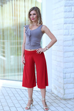 Load image into Gallery viewer, Red Cropped Culottes