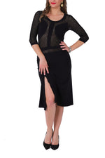 Load image into Gallery viewer, Elegant Black Tango Dress with Tulle