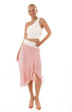 Load image into Gallery viewer, Asymmetric Georgette Ruffle Wrap Dance Skirt