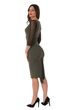 Load image into Gallery viewer, Olive Green fishtail tango skirt
