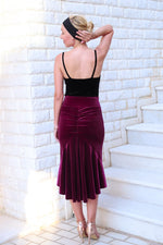 Load image into Gallery viewer, Velvet Tango Skirt with Ruffles
