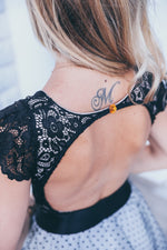 Load image into Gallery viewer, Black Lace Bodysuit With Open Back