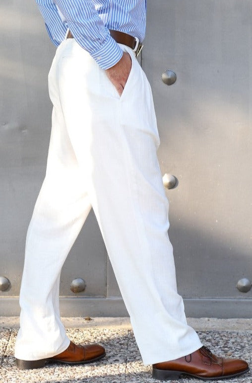 Men's Linen Tango Pants - off-white