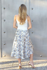 Load image into Gallery viewer, Floral Satin Asymmetric Dance Skirt 