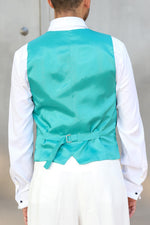 Load image into Gallery viewer, Checked Green Linen Tango Vest