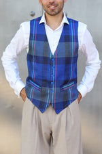 Load image into Gallery viewer, Green Checkered Linen Tango Vest