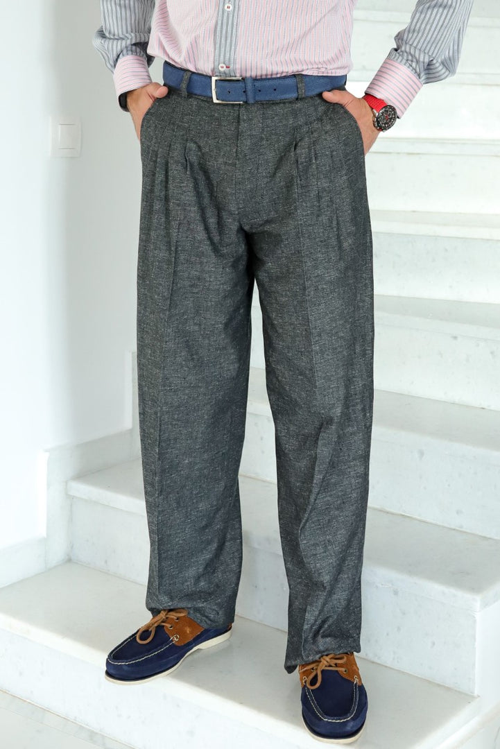 Dark Grey 100% Linen Tango Pants