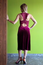 Load image into Gallery viewer, Velvet Tango Dress With Lace Back