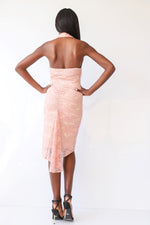Load image into Gallery viewer, Salmon Pink Fishtail Tango Dress  With Lace
