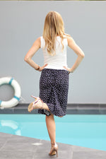 Load image into Gallery viewer, Fishtail Tango Skirt With Irregular Polka Dots
