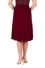 Load image into Gallery viewer, Burgundy Tango Skirt with Lace Panel