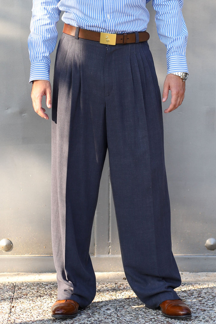  Linen Tango Pants With 4 Front Pleats