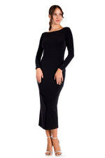 Load image into Gallery viewer, Long Sleeve Backless Bodycon Dress With Back Slit