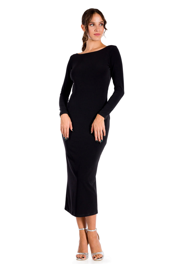 Long Sleeve Backless Bodycon Dress With Back Slit | Tango Fashion conDiva Long Sleeve Backless Bodycon Dress With Back Slit | Tango Fashion conDiva