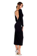 Load image into Gallery viewer, Long Sleeve Backless Bodycon Dress With Back Slit