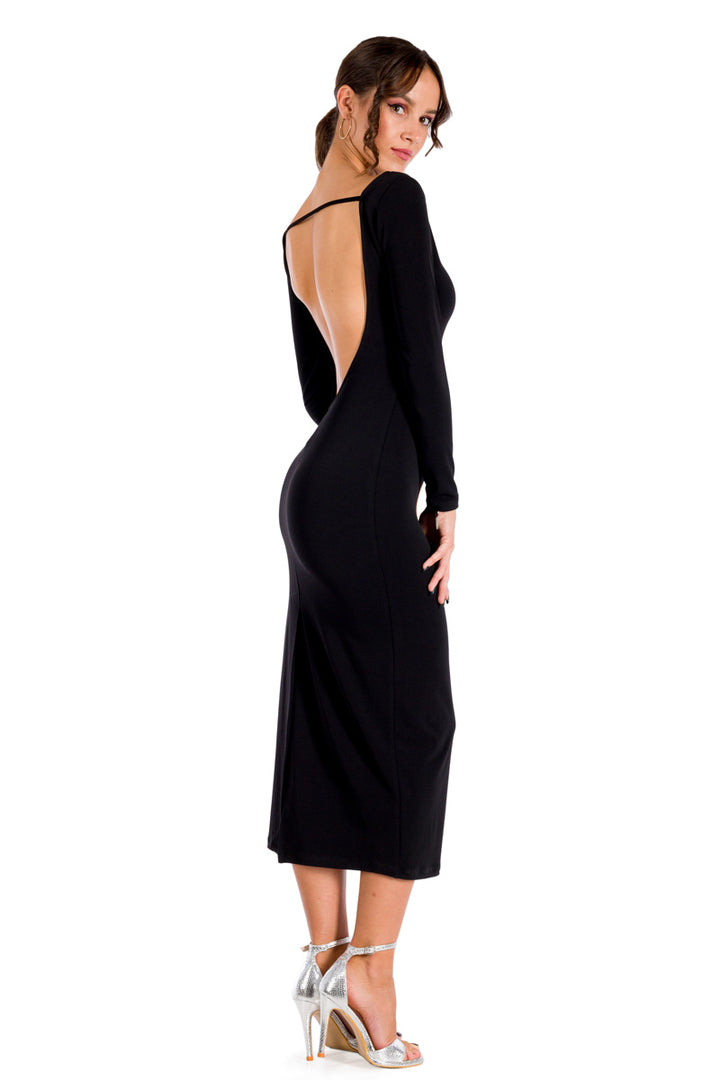 Long Sleeve Backless Bodycon Dress With Back Slit | Tango Fashion conDiva Long Sleeve Backless Bodycon Dress With Back Slit | Tango Fashion conDiva