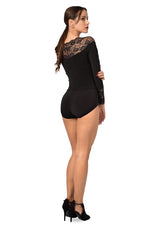 Load image into Gallery viewer, Long Sleeve Bodysuit With Lace Décolletage