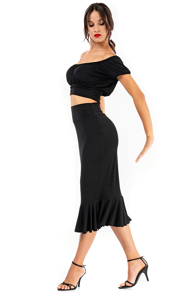 Ruffled Hem Pencil Skirt | Women's Tango Fashion – conDiva Ruffled Hem Pencil Skirt | Women's Tango Fashion – conDiva