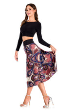 Load image into Gallery viewer, Multicolor Paisley Print Midi Skirt With Back Movement