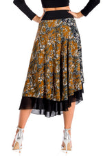 Load image into Gallery viewer, Romantic Floral Print Two-layered Dance Skirt