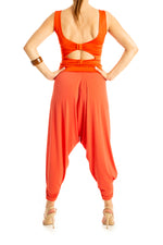 Load image into Gallery viewer, Modern harem style tango pants with wrap front - coral