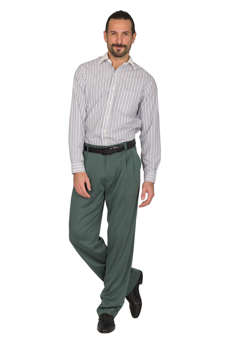 Sage Green Tango Pants With Two Pleats