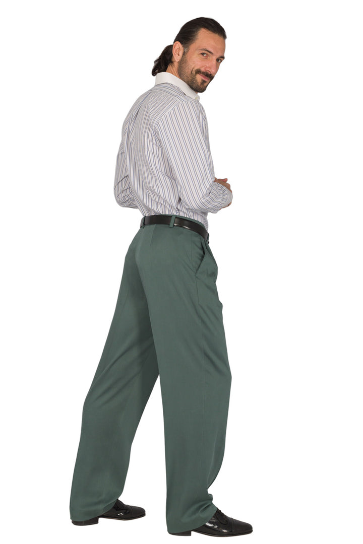 Sage Green Tango Pants With Two Pleats