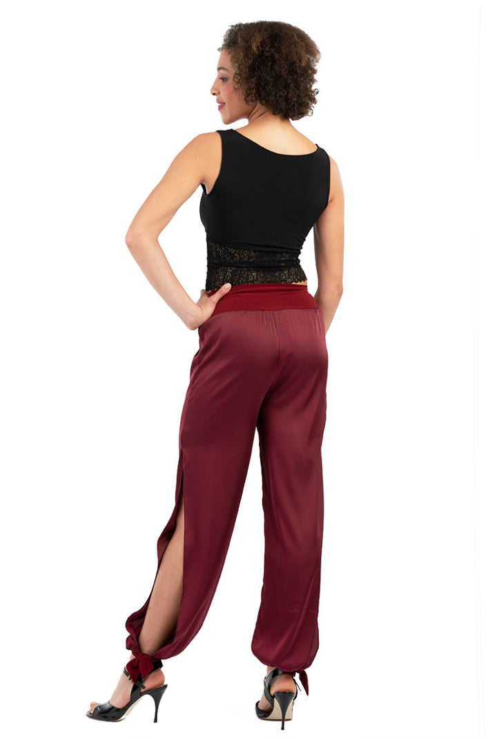Satin Pants With Adjustable Cuffs