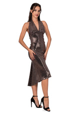 Load image into Gallery viewer, Sequin Halter-Neck Fishtail Tango Dress