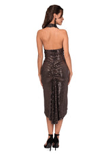 Load image into Gallery viewer, Sequin Halter-Neck Fishtail Tango Dress