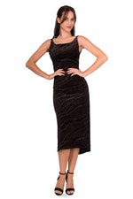Load image into Gallery viewer, Sparkling Velvet Low Back Midi Fishtail Dress