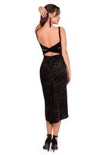 Load image into Gallery viewer, Sparkling Velvet Low Back Midi Fishtail Dress