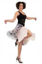 Load image into Gallery viewer, Spot Print Two-layered Satin Dance Skirt