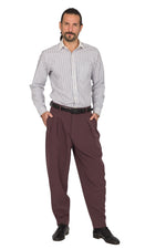 Load image into Gallery viewer, Tapered Eggplant Tango Pants With Two Inverted Pleats