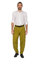 Load image into Gallery viewer, Tapered Olive Green Tango Pants With Two Pleats 
