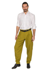 Load image into Gallery viewer, Tapered Olive Green Tango Pants With Two Pleats 