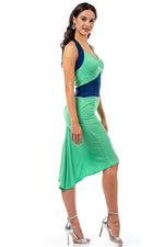 Load image into Gallery viewer, Tie Halter Neck Bright Green Fishtail Dress