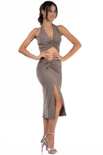 Load image into Gallery viewer, Twist Knot Bodycon Midi Skirt With Slit