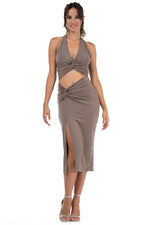 Load image into Gallery viewer, Twist Knot Bodycon Midi Skirt With Slit