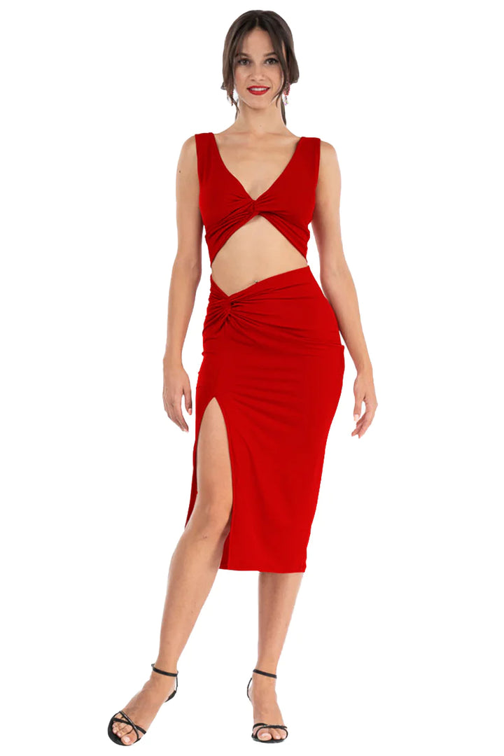 Twisted Knot V-neck Crop Top
