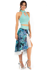 Load image into Gallery viewer, Veraman Georgette Two-layered Dance Skirt With Abstract Print