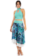 Load image into Gallery viewer, Veraman Georgette Two-layered Dance Skirt With Abstract Print